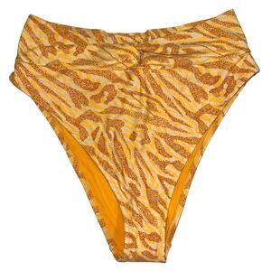 NWT Aerie Twist High Cut Cheeky Orange Swim Bikini Bottom Size Large